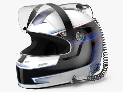  Professional Race Helmet with Blue Accents 
