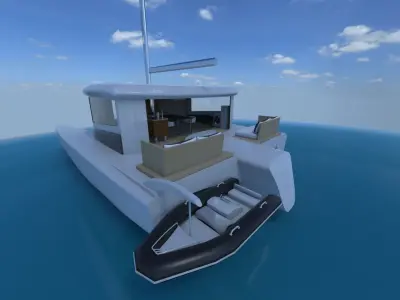Trimaran yacht 3D model