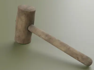 wood hammer Low-poly 3D model purchase