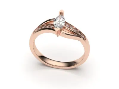 solitaire with ring sizes  7 part S9 3D print model