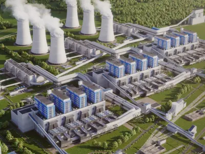 Power plant detailed 3D model purchase