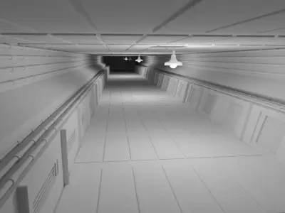 Underground Tunnel - No Material Low-poly 3D model