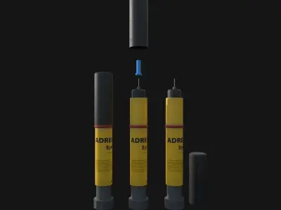 Adrenaline Syringe Low-poly 3D model