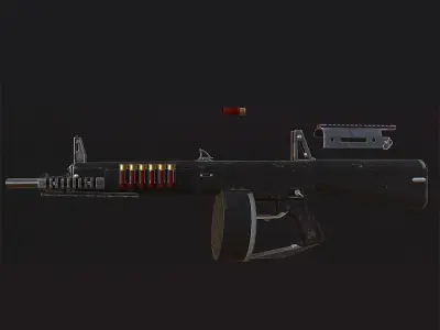 3DRT - Modern firearms HD - AA-12 Low-poly 3D model