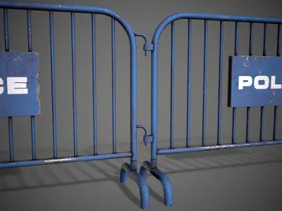 Police Barricade Low-poly 3D model purchase