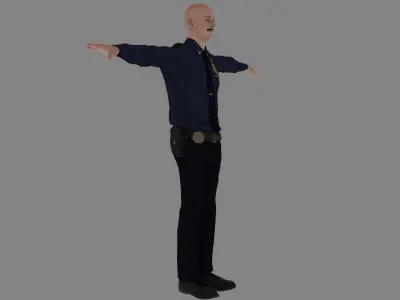 Rigged Police 05 3D model