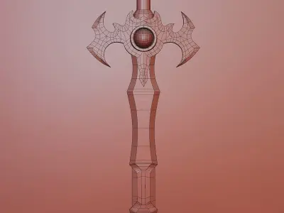 Fantasy style sword 2 Low-poly 3D model
