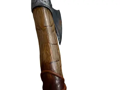 Realistic LowPoly Viking Axe Low-poly 3D model