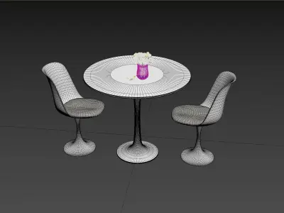leisure Modern chair with table 3D model