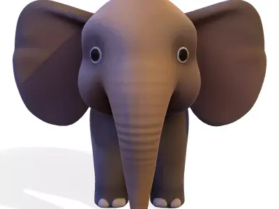 Low Poly Stylized Elephant 3D Model Low-poly 3D model
