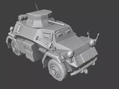 German Sd Kfz 222 Free 3D model