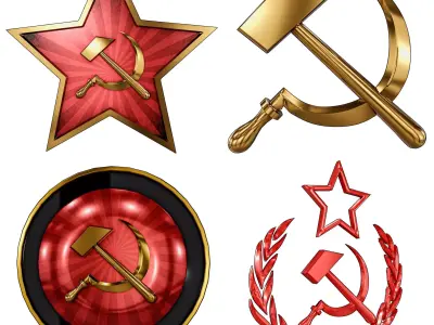 Communist Symbols LOGO Pack Low-poly 3D model