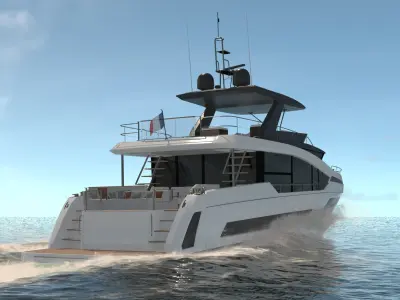 Prestige X70 Yacht Dynamic Simulation 3D model