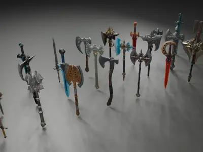 Stylized Fantasy Weapons Set 1 3D model
