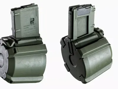 AR 15 Magazine Magpul PMAG 60 rounds Low-poly 3D model