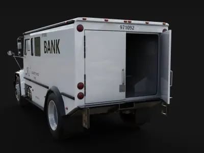 Bank Security Armoured Van Low-poly 3D model