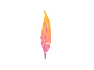 Feathers v1 007 Low-poly 3D model