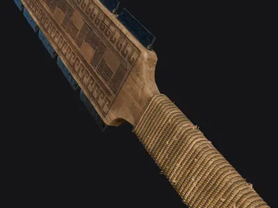 Aztec Macuahuitl Low-poly 3D model