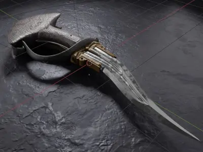 Dagger sword with handle Low-poly 3D model