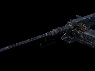 Browning M2 Mounted Machine Gun - Procedurally Animated 3D model
