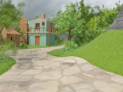 Mountain Village 3D model 2