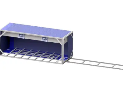 Convection drying chamber for wood 3D model