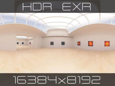 HDRI - Art Museum Gallery Interior 24 - 16384x8192 Texture