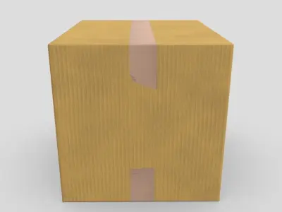 CC0 - Cardboard Box Closed Free low-poly 3D model