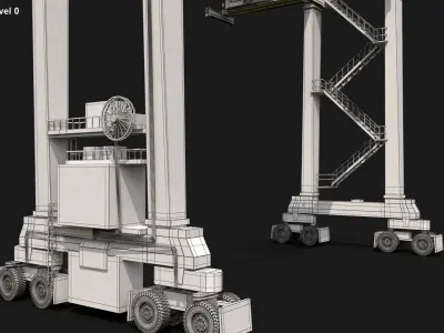 SideLifter Truck and Gantry Crane Collection 3D model