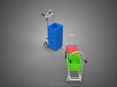STAIR STEP CLIMBING FOLDABLE HAND TRUCK CART TROLLEY DOLLY CRATE 3D model