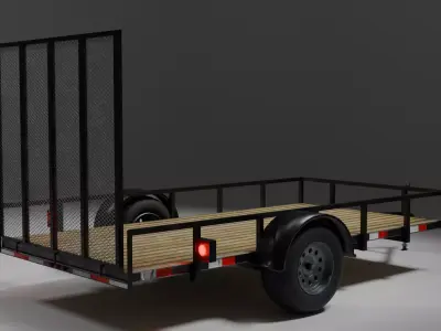 Single Axle Trailer 3D model