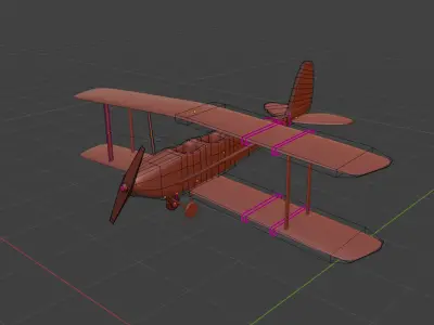 2D Style  3D Aircraft blender model  3D model