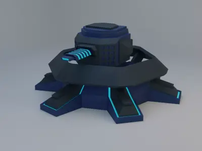 Sci-Fi Plasma Turret Free low-poly 3D model