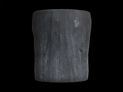 Black Arbor Log Table Low-poly 3D model