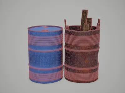 Oil Barrels 3D model