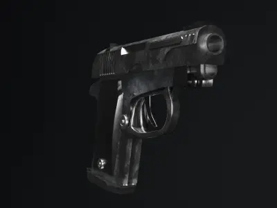 M1911 pistol  3D model Free low-poly 3D model
