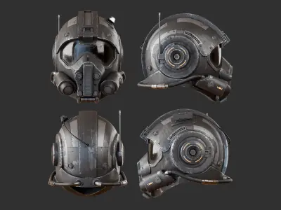 Sci-Fi Helmet 3D model get