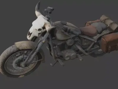 Longhorn Desert Nomad Motorcycle Low-poly 3D model