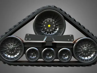  Rubber Track System 4- Combine Harvester - Crawler Tractor  3D model