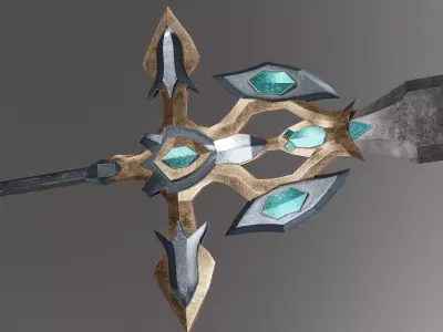 Game Ready Low-poly Angel Sword 3D Model Low-poly 3D model