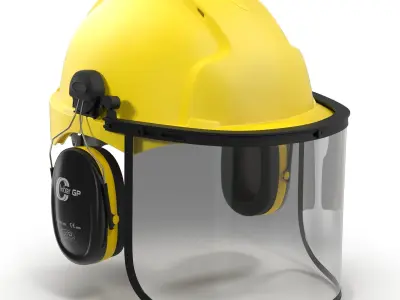 Safety Helmet 2 Yellow 3D model