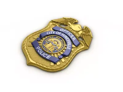 Police Badge Low-poly 3D model
