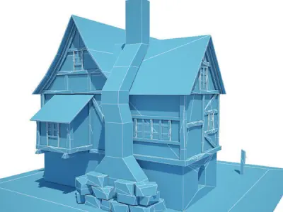 Medieval Building 03 Townhouse Low-poly 3D model
