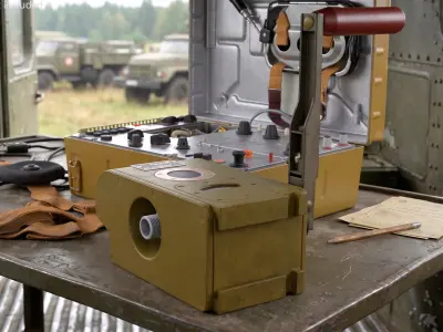 Military Soviet Hand Crank Power Generator 3D model