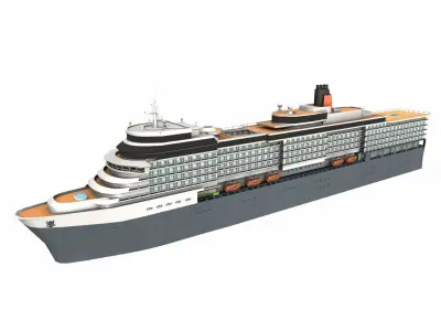 Cruise Ship Low-Poly Low-poly 3D model purchase