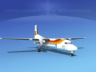 Fokker 50 Air Nostrum 3D model