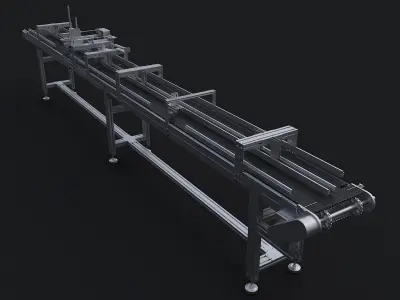 Small mesh belt conveyor line diverter 3D model