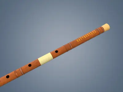 flute Low-poly 3D model