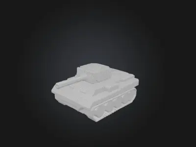 Blocky Tank   Low-poly 3D model