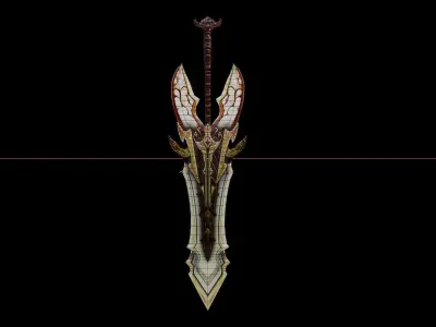 Sword light stylized Free low-poly 3D model